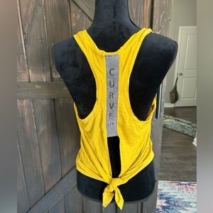 Curves and combat boots women’s medium workout tank mustard yellow